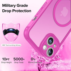 ivoler Coque Magnétique pour iPhone 14, Compatible avec Magsafe, 2 Pièces Verre Trempé - Étui Antichoc avec Protection Militaire