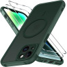 ivoler Coque Magnétique pour iPhone 14, Compatible avec Magsafe, 2 Pièces Verre Trempé - Étui Antichoc avec Protection Militaire