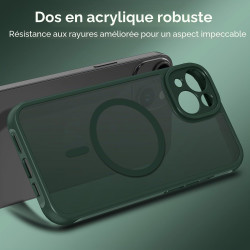 ivoler Coque Magnétique pour iPhone 14, Compatible avec Magsafe, 2 Pièces Verre Trempé - Étui Antichoc avec Protection Militaire