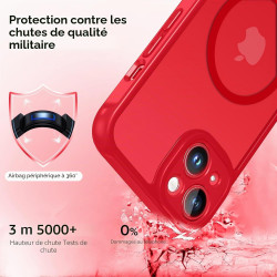 ivoler Coque Magnétique pour iPhone 14, Compatible avec Magsafe, 2 Pièces Verre Trempé - Étui Antichoc avec Protection Militaire