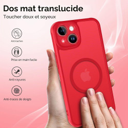 ivoler Coque Magnétique pour iPhone 14, Compatible avec Magsafe, 2 Pièces Verre Trempé - Étui Antichoc avec Protection Militaire