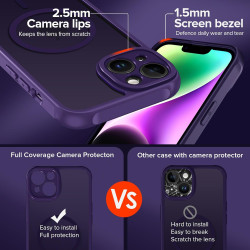 ivoler Coque Magnétique pour iPhone 14, Compatible avec Magsafe, 2 Pièces Verre Trempé - Étui Antichoc avec Protection Militaire