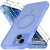 ivoler Coque Magnétique pour iPhone 14, Compatible avec Magsafe, 2 Pièces Verre Trempé - Étui Antichoc avec Protection Militaire