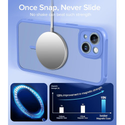 ivoler Coque Magnétique pour iPhone 14, Compatible avec Magsafe, 2 Pièces Verre Trempé - Étui Antichoc avec Protection Militaire