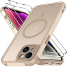 ivoler Magnétique Coque 3 en 1 Compatible avec iPhone 14 - Étui Antichoc avec Protection Militaire, 2 Pièces Verre Trempé, Houss
