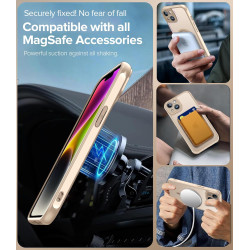 ivoler Magnétique Coque 3 en 1 Compatible avec iPhone 14 - Étui Antichoc avec Protection Militaire, 2 Pièces Verre Trempé, Houss