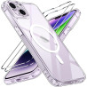ivoler Coque Magnétique pour iPhone 14, Compatible avec Magsafe, 2 Pièces Verre Trempé - Étui Antichoc avec Protection Militaire
