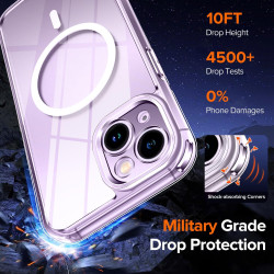 ivoler Coque Magnétique pour iPhone 14, Compatible avec Magsafe, 2 Pièces Verre Trempé - Étui Antichoc avec Protection Militaire