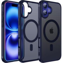 ivoler Coque Magnétique pour iPhone 16 Plus, Compatible avec MagSafe, Translucide Mat Arrière Étui de Protection en Silicone Liq