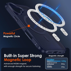 ivoler Coque Magnétique pour iPhone 16 Plus, Compatible avec MagSafe, Translucide Mat Arrière Étui de Protection en Silicone Liq