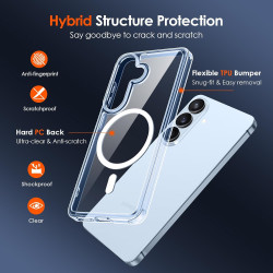 ivoler Magnétique Coque 3 en 1 Compatible avec Samsung Galaxy S26 5G - Étui Antichoc avec Protection Militaire, 2 Pièces Verre T