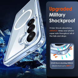 ivoler Magnétique Coque 3 en 1 Compatible avec Samsung Galaxy S26 5G - Étui Antichoc avec Protection Militaire, 2 Pièces Verre T