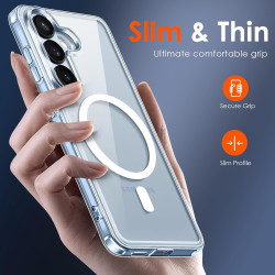 ivoler Magnétique Coque 3 en 1 Compatible avec Samsung Galaxy S26 5G - Étui Antichoc avec Protection Militaire, 2 Pièces Verre T