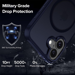 ivoler Coque Magnétique pour iPhone 17, Compatible avec MagSafe, [Protection Antichoc Militaire] Translucide Mat Arrière Étui de