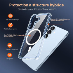 ivoler Coque Magnétique pour Samsung Galaxy S26+ 5G/ S26 Plus 5G avec 2 Pièces Verre Trempé, Compatible avec MagSafe, [Anti-Jaun