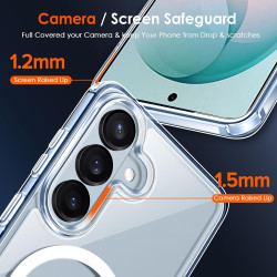 ivoler Coque Magnétique pour Samsung Galaxy S26+ 5G/ S26 Plus 5G avec 2 Pièces Verre Trempé, Compatible avec MagSafe, [Anti-Jaun