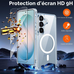 ivoler Coque Magnétique pour Samsung Galaxy S26+ 5G/ S26 Plus 5G avec 2 Pièces Verre Trempé, Compatible avec MagSafe, [Anti-Jaun