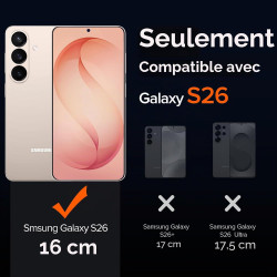 ivoler Coque Magnétique pour Samsung Galaxy S26 5G avec 2 Pièces Verre Trempé, Compatible avec MagSafe, Translucide Mat Arrière 