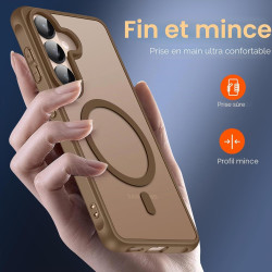ivoler Coque Magnétique pour Samsung Galaxy S26 5G avec 2 Pièces Verre Trempé, Compatible avec MagSafe, Translucide Mat Arrière 