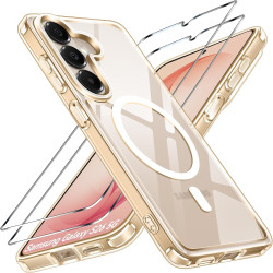 ivoler Magnétique Coque 3 en 1 Compatible avec Samsung Galaxy S26 5G - Étui Antichoc avec Protection Militaire, 2 Pièces Verre T