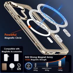 ivoler Magnétique Coque 3 en 1 Compatible avec Samsung Galaxy S26 5G - Étui Antichoc avec Protection Militaire, 2 Pièces Verre T