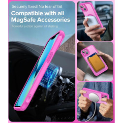 ivoler Coque Magnétique pour iPhone 13 6.1 Pouces, Compatible avec MagSafe, [Protection Antichoc Militaire] Translucide Mat Arri