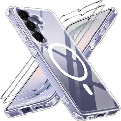 ivoler Coque Magnétique pour Samsung Galaxy S26+ 5G/ S26 Plus 5G avec 2 Pièces Verre Trempé, Compatible avec MagSafe, [Anti-Jaun