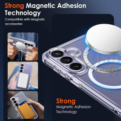 ivoler Coque Magnétique pour Samsung Galaxy S26+ 5G/ S26 Plus 5G avec 2 Pièces Verre Trempé, Compatible avec MagSafe, [Anti-Jaun