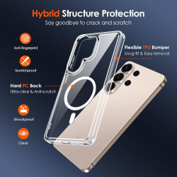ivoler Coque Magnétique pour Samsung Galaxy S26 Ultra 5G avec 2 Pièces Verre Trempé, Compatible avec MagSafe, [Anti-Jaunissement