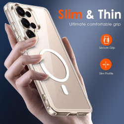 ivoler Coque Magnétique pour Samsung Galaxy S26 Ultra 5G avec 2 Pièces Verre Trempé, Compatible avec MagSafe, [Anti-Jaunissement