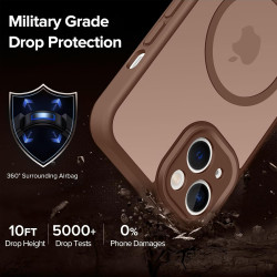 ivoler Coque Magnétique pour iPhone 13 6.1 Pouces, Compatible avec MagSafe, [Protection Antichoc Militaire] Translucide Mat Arri