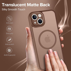 ivoler Coque Magnétique pour iPhone 13 6.1 Pouces, Compatible avec MagSafe, [Protection Antichoc Militaire] Translucide Mat Arri