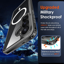 ivoler Magnétique Coque 3 en 1 Compatible avec Samsung Galaxy S26 5G - Étui Antichoc avec Protection Militaire, 2 Pièces Verre T