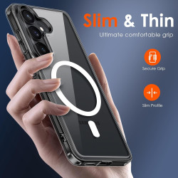 ivoler Magnétique Coque 3 en 1 Compatible avec Samsung Galaxy S26 5G - Étui Antichoc avec Protection Militaire, 2 Pièces Verre T