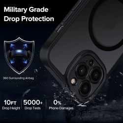 ivoler Coque Magnétique pour iPhone 15 Pro 6.1 Pouces, Compatible avec MagSafe, Translucide Mat Arrière Étui de Protection en Si
