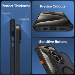 ivoler Coque Magnétique pour iPhone 15 Pro 6.1 Pouces, Compatible avec MagSafe, Translucide Mat Arrière Étui de Protection en Si