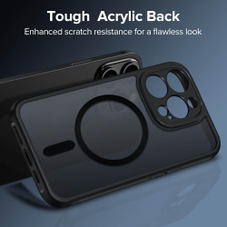 ivoler Coque Magnétique pour iPhone 15 Pro 6.1 Pouces, Compatible avec MagSafe, Translucide Mat Arrière Étui de Protection en Si