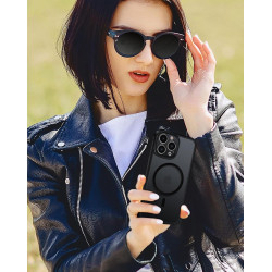 ivoler Coque Magnétique pour iPhone 15 Pro 6.1 Pouces, Compatible avec MagSafe, Translucide Mat Arrière Étui de Protection en Si