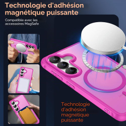 ivoler Coque Magnétique pour Samsung Galaxy S26 5G avec 2 Pièces Verre Trempé, Compatible avec MagSafe, Translucide Mat Arrière 