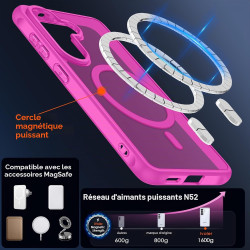 ivoler Coque Magnétique pour Samsung Galaxy S26 5G avec 2 Pièces Verre Trempé, Compatible avec MagSafe, Translucide Mat Arrière 