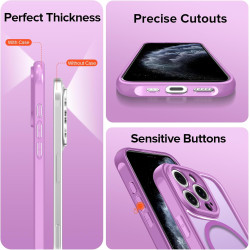 ivoler Coque Magnétique pour iPhone 11 Pro 5.8 Pouces, Compatible avec MagSafe, [Protection Antichoc Militaire] Translucide Mat 