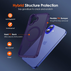 ivoler Coque Magnétique pour iPhone 16 Plus, Compatible avec MagSafe, Translucide Mat Arrière Étui de Protection en Silicone Liq