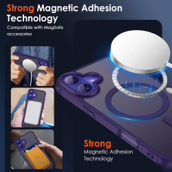 ivoler Coque Magnétique pour iPhone 16 Plus, Compatible avec MagSafe, Translucide Mat Arrière Étui de Protection en Silicone Liq
