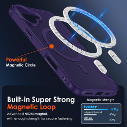 ivoler Coque Magnétique pour iPhone 16 Plus, Compatible avec MagSafe, Translucide Mat Arrière Étui de Protection en Silicone Liq