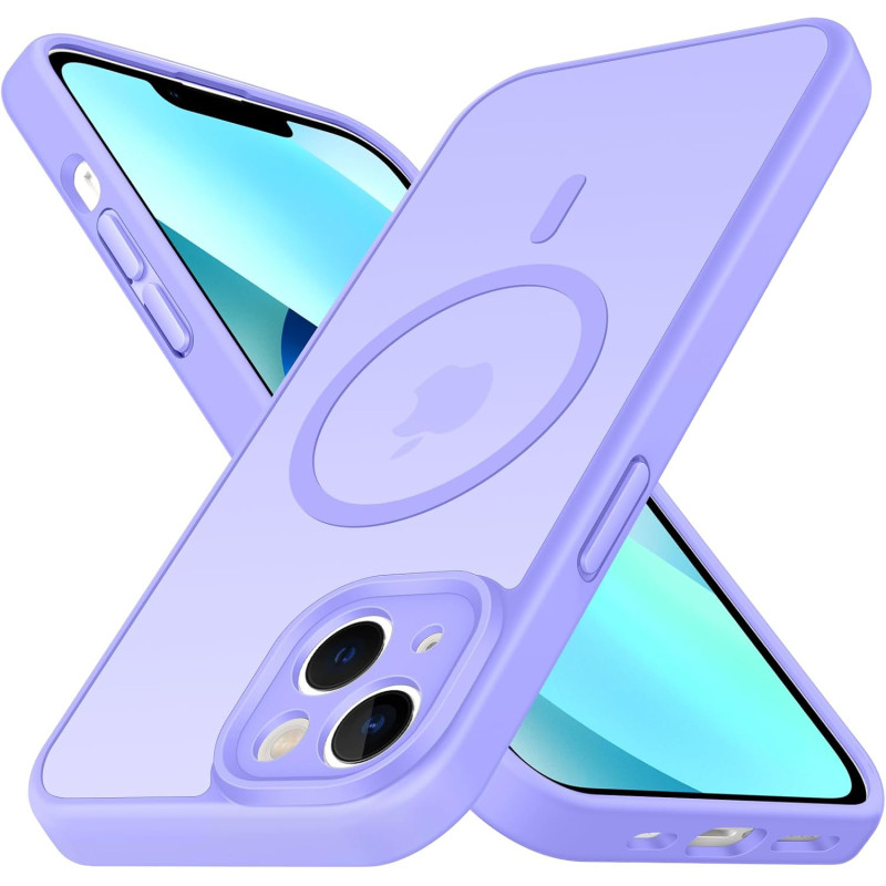 ivoler Coque Magnétique pour iPhone 13 6.1 Pouces, Compatible avec MagSafe, [Protection Antichoc Militaire] Translucide Mat Arri