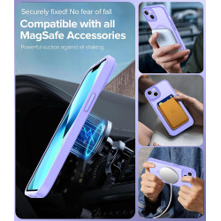 ivoler Coque Magnétique pour iPhone 13 6.1 Pouces, Compatible avec MagSafe, [Protection Antichoc Militaire] Translucide Mat Arri