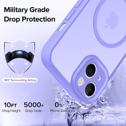 ivoler Coque Magnétique pour iPhone 13 6.1 Pouces, Compatible avec MagSafe, [Protection Antichoc Militaire] Translucide Mat Arri