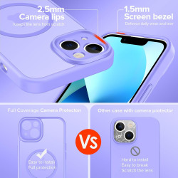 ivoler Coque Magnétique pour iPhone 13 6.1 Pouces, Compatible avec MagSafe, [Protection Antichoc Militaire] Translucide Mat Arri