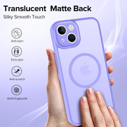 ivoler Coque Magnétique pour iPhone 13 6.1 Pouces, Compatible avec MagSafe, [Protection Antichoc Militaire] Translucide Mat Arri