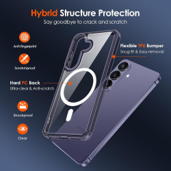 ivoler Coque Magnétique pour Samsung Galaxy S26+ 5G/ S26 Plus 5G avec 2 Pièces Verre Trempé, Compatible avec MagSafe, [Anti-Jaun